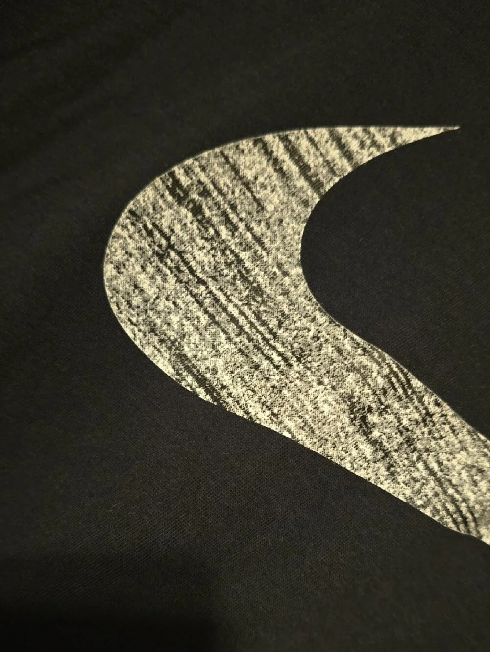 Nike Black Short Sleeve Tee with Distressed White Swoosh - Picture 2 of 6
